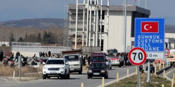 Τα τουρκικά σύνορα στο τελωνείο των Κήπων, στον Έβρο (φωτ.: ΑΠΕ-ΜΠΕ/Σταμάτης Καταπόδης)