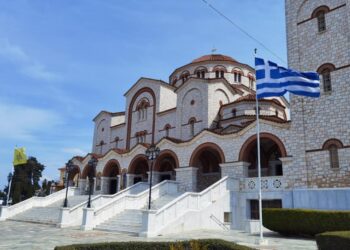 Ο ναός της Παναγίας Φανερωμένης, στη Νέα Μηχανιώνα (φωτ.: facebook/Παναγία Φανερωμένη Νέα Μηχανιώνα)
