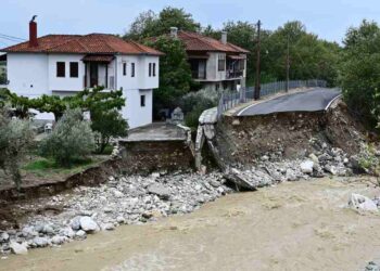 Ανείπωτη η καταστροφή και στο Βόλο από την κακοκαιρία «Daniel» (φωτ.: Μιχάλης Καταγιάννης / EUROKINISSI)