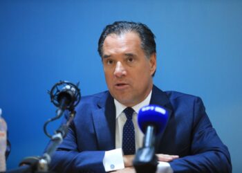 Ο υπουργός Εργασίας και Κοινωνικής Ασφάλισης, Άδωνις Γεωργιάδης στη συνέντευξη Τύπου για το «ξεπάγωμα» των τριετιών (φωτ. αρχείου: Eurokinissi/Γιάννης Παναγόπουλος)
