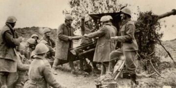 Πυροβολικό του Ελληνικού Στρατού στο ύψωμα Μοράβα – Ελληνοϊταλικός πόλεμος, 1940 (φωτ.: geetha.mil.gr)