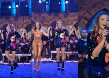 Η Έλενα Παπαρίζου και οι χορεύτριές της επί τω έργω (φωτ.: ffacebook/Helena Paparizou)