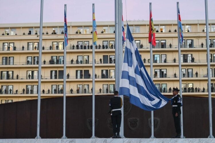 Τελετή απόδοσης τιμών στον επισμηναγό (Ι) Επαμεινώνδα Κωστέα στο στρατόπεδο Παπάγου (φωτ.: twitter.com/NikosDendias)