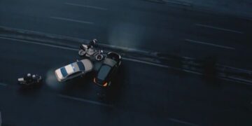 Ψηφιακή απεικόνιση του τροχαίου δυστυχήματος που σημειώθηκε με αποτέλεσμα τον θάνατο του αστυνομικού της ομάδας ΔΙΑΣ (φωτ.: glomex)