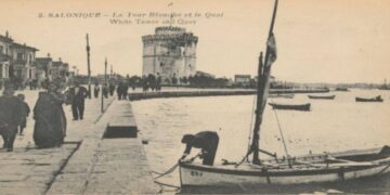 Φωτογραφία της παραλίας της Θεσσαλονίκης στις αρχές του προηγούμενου αιώνα (φωτ.: Δήμος Θεσσαλονίκης)