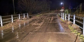 Η γέφυρα στο Πλουτοχώρι Ηλείας (φωτ.: Facebook / Ηλεία - Ενημέρωση)