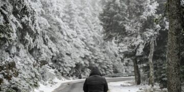 Χιονισμένη περιοχή της Πάρνηθας το περασμένο σαββατοκύριακο (φωτ.: EUROKINISSI/Μιχάλης Καραγιάννης)