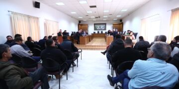 Στιγμιότυπο από την παναγροτική συνεδρίαση στη Σίνδο (φωτ.: ΜΟΤΙΟΝΤΕΑΜ/Βασίλης Βερβερίδης)