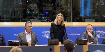 Η Μαρία Καρυστιανού στην εκδήλωση στο Ευρωπαϊκό Κοινοβούλιο (φωτ.: Documento)