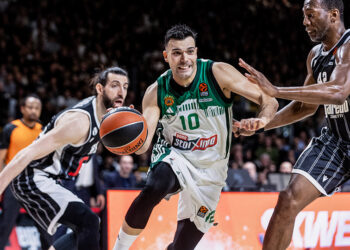 Στιγμιότυπο από τον αγώνα Βίρτους Μπολόνια - Παναθηναϊκός (φωτ.: EUROKINISSI)