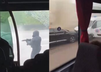 Χαρακτηριστικά στιγμιότυπα από βίντεο που τραβήχτηκε από παρακείμενο όχημα (φωτ.:Χ/Tv2000.it)