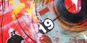 «19 Μαΐου – Ποντιακή Γενοκτονία» είναι ο τίτλος αυτού του πίνακα του Χάρρυ Κλυνν