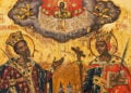 Εικόνα με τους αγίους Κωνσταντίνο και Ελένη, του 1762. Δωρεά Αιμιλίας Γερουλάνου από τη συλλογή της Ελένης Κορυζή στο Μουσείο Μπενάκη (πηγή: benaki.org)
