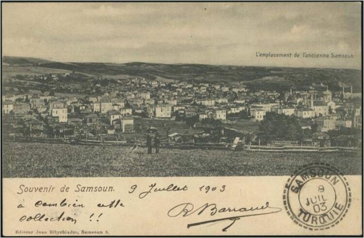 Η Σαμψούντα σε επιστολικό δελτάριο εποχής (πηγή: Μουσείο Προσφυγικού Ελληνισμού)