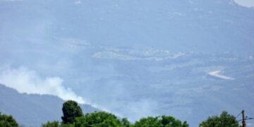 Η φωτιά στο Μενίδι Αμφιλοχίας (φωτ.: Facebook / Tassos Bourelakis)