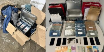 Εκτός από τις ποσότητες ναρκωτικών κατασχέθηκαν όπλα και χρήματα (φωτ.: Γενική Αστυνομική Διεύθυνση Θεσσαλονίκης)