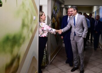 Επίσκεψη του Κυριάκου Μητσοτάκη στο υπουργείο Αγροτικής Ανάπτυξης και Τροφίμων (φωτ.: EUROKINISSI / Μιχάλης Καραγιάννης)