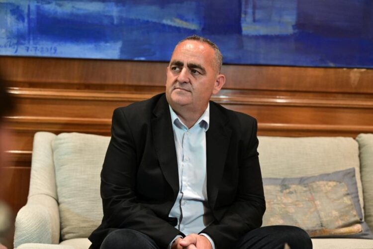 Ο ευρωβουλευτής της Νέας Δημοκρατίας Φρέντι Μπελέρη, στο Μέγαρο Μαξίμου (φωτ.: Τατιάνα Μπόλαρη/EUROKINISSI)