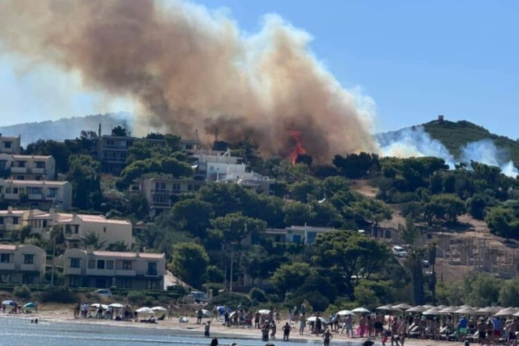 Φωτιά στην Κάτω Ποσειδωνία Λαυρίου (πηγή φωτ.: facebook.com/groups/pyrkagianews)