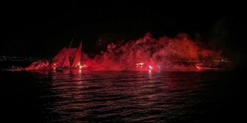 Στιγμιότυπο από την αναπαράσταση το 2023 (φωτ.: facebook / Πολιτιστικός Σύλλογος Προσφύγων Μικρασιατών Ν. Κρήνης «Η Αγία Παρασκευή»)