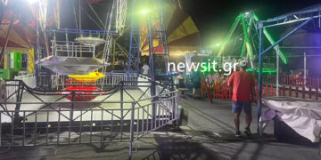 Το λούνα παρκ στο Πευκοχώρι Χαλκιδικής όπου έγινε το δυστύχημα (φωτ.: newsit.gr)