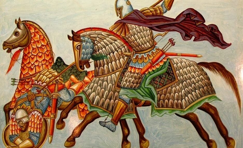 «Ο Διγενής Ακρίτας μονομαχεί». Έργο του Μικρασιάτη ζωγράφου Δημήτρη Σκουρτέλη