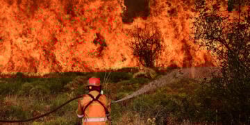 Από την πυρκαγιά στην περιοχή του Ξυλοκάστρου (φωτ.: EUROKINISSI / Μιχάλης Καραγιάννης)