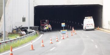 Η σήραγγα της Κατερίνης στη διάρκεια εργασιών τον περασμένο Μάιο (φωτ.: ΑΠΕ-ΜΠΕ / Νίκος Αρβανιτίδης)