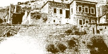 Σκίτσο που απεικονίζει τα όμορφα σπίτια της Ίμερας (εικ.: «Τραπεζούς, στα Ίχνη των Μεγάλων Κομνηνών τομ. Β΄, Μίλητος»)