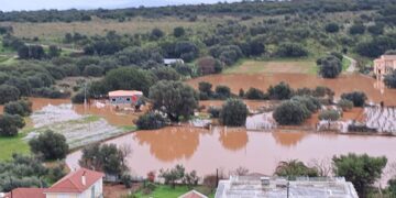 Πλημμύρες στην Κεφαλονιά από την έντονη βροχόπτωση (φωτ.: kefaloniapress.gr)