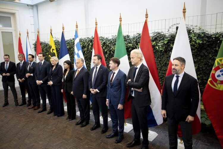 Στιγμιότυπο από τη  Σύνοδο των Πατριωτών για την Ευρώπη στο Βέλγιο (φωτ. αρχείου: EPA/ Zoltan Fischer/ Hungarian PM's Press Office/HANDOUT)