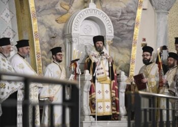Ακολουθία Ενθρόνισης του Αρχιεπισκόπου Τιράνων, Δυρραχίου και πάσης Αλβανίας Ιωάννη στον Καθεδρικό Ναό της Αναστάσεως στα Τίρανα, Σάββατο 29 Μαρτίου 2025. (Φωτ.: Γραφείο Τύπου υπουργείου Εθνικής Άμυνας)