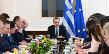 Στιγμιότυπο από συνεδρίαση του υπουργικού συμβουλίου υπό τον Κυριάκο Μητσοτάκη
(φωτ.: EUROKINISSI / Τατιάνα Μπόλαρη)