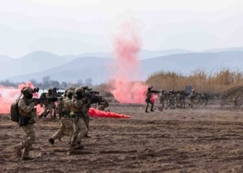 Στελέχη των Ενόπλων Δυνάμεων στη διάρκεια στρατιωτικής άσκησης (φωτ.: Γραφείο Τύπου ΓΕΕΘΑ)
