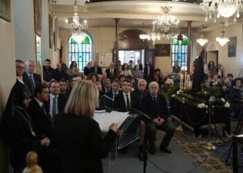 Στις εκδηλώσεις της Περιφέρειας Κεντρικής Μακεδονίας, της Αρμενικής Εθνικής Επιτροπής Ελλάδος και της Αρμενικής Κοινότητας Θεσσαλονίκης για την Ημέρα Μνήμης της Γενοκτονίας των Αρμενίων από την Τουρκία, συμμετείχε σήμερα η Περιφερειάρχης Κεντρικής Μακεδονίας Αθηνά Αηδονά (φωτ.: ΑΠΕ-ΜΠΕ/Περιφέρεια Κεντρικής Μακεδονίας/STR)