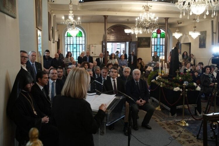 Στις εκδηλώσεις της Περιφέρειας Κεντρικής Μακεδονίας, της Αρμενικής Εθνικής Επιτροπής Ελλάδος και της Αρμενικής Κοινότητας Θεσσαλονίκης για την Ημέρα Μνήμης της Γενοκτονίας των Αρμενίων από την Τουρκία, συμμετείχε σήμερα η Περιφερειάρχης Κεντρικής Μακεδονίας Αθηνά Αηδονά (φωτ.: ΑΠΕ-ΜΠΕ/Περιφέρεια Κεντρικής Μακεδονίας/STR)