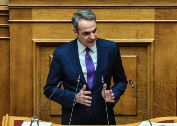 Συζήτηση στην Ολομέλεια της Βουλής, κατόπιν αιτήματος του Πρωθυπουργού Κυριάκου Μητσοτάκη, με αντικείμενο την ενημέρωση του Σώματος για τον προγραμματισμό των αμυντικών εξοπλισμών και την αμυντική πολιτική της χώρας, Τετάρτη 2 Απριλίου 2025 (φωτ.:Eurokinissi/Τατιάνα Μπόλαρη)
