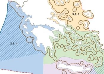 Κομμάτι του χάρτη του Θαλάσσιου Χωροταξικού Σχεδιασμού (πηγή: ypen.gov.gr)