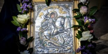 Εικόνα του Αγίου Γεωργίου (φωτ.: EUROKINISSI/Γιώργος Ευσταθίου)