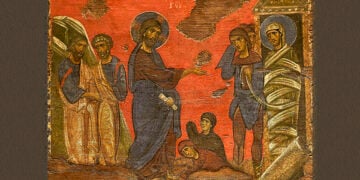 Αθωνίτικη εικόνα με την ανάσταση του Λαζάρου, στο Βυζαντινό-Χριστιανικό Μουσείο Αθηνών (πηγή: George E. Koronaios / commons.wikimedia.org)