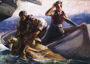 «Το μαρτύριο του Πατριάρχη Γρηγορίου». Γεώργιος Ροϊλός, λάδι σε μουσαμά (πριν από το 1925). Εθνική Πινακοθήκη - Μουσείο Αλεξάνδρου Σούτσου
