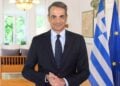 Ο Κυριάκος Μητσοτάκης στη διάρκεια της τηλεοπτικής ανακοίνωσης (φωτ.: glomex)