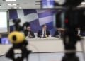 Στιγμιότυπο από τις ανακοινώσεις για την εξειδίκευση των μέτρων. Στο κέντρο διακρίνεται ο υπουργός Οικονομίας Κυριάκος Πιερρακάκης (φωτ.: EUROKINISSI/Γιάννης Παναγόπουλος)