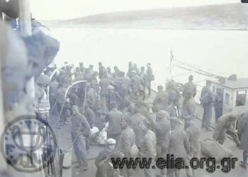 Από την άφιξη Ελλήνων στρατιωτών στο λοιμοκαθαρτήριο του Αγίου Γεωργίου το 1923, με το φακό του Ζόζεφ Χεπ (πηγή: Ελληνικό Λογοτεχνικό και Ιστορικό Αρχείο - Μορφωτικό Ίδρυμα Εθνικής Τραπέζης)