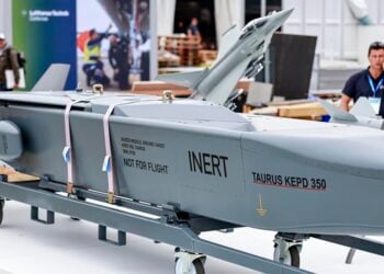 Το πυραυλικό σύστημα Taurus στην έκθεση ILA Berlin Air Show του 2024 (φωτ.: EPA / Hannibal Hanschke)