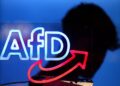 Το logo του AFD που χρησιμοποιήθηκε στην προεκλογική καμπάνια για τις εκλογές του Ιανουαρίου του 2025 (φωτ.: EPA/Hannibal Hanschke)