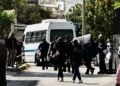 Απολογία στον εισαγγελέα των επτά συλληφθέντων τα οποία σύμφωνα με την Ελληνική Αστυνομία συμμετείχαν ενεργά στα επεισόδια τής Νομικής Σχολής, όταν είχαν χτυπήσει και έναν μεταπτυχιακό φοιτητή, Τετάρτη 14 Μαΐου 2025. (φωτ.: Eurokinissi)
