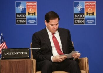 Ο υπουργός Εξωτερικών των ΗΠΑ Μάρκο Ρούμπιο σε συνάντηση του ΝΑΤΟ στην Αττάλεια (φωτ.: EPA/Erdem Sahin)