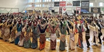 Στιγμιότυπο από την εμφάνιση των νεαρών «Αργοναυτών» του Κιλκίς στο φεστιβάλ (φωτ.: Ένωση Ποντίων Νομού Κιλκίς «Οι Αργοναύτες»)