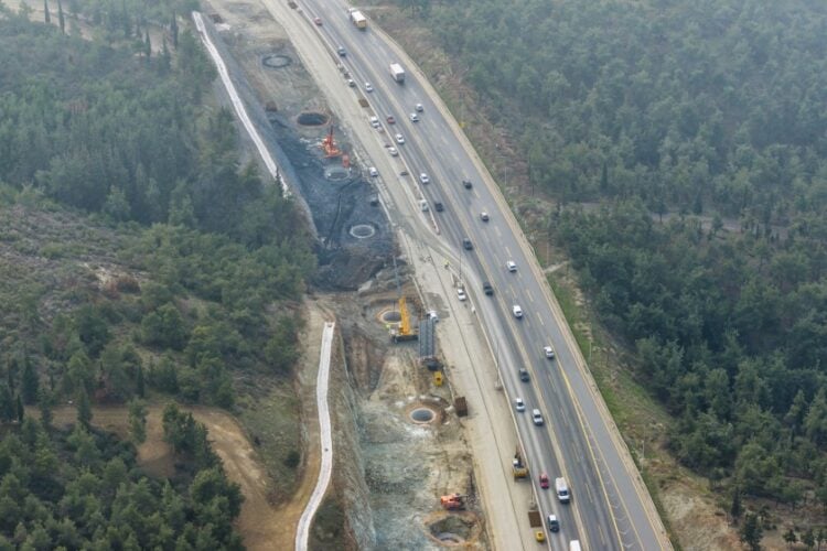 Αεροφωτογραφία από την κατασκευή του Flyover στη Θεσσαλονίκη (φωτ.: Eurokinissi/Αντώνης Νικολόπουλος)